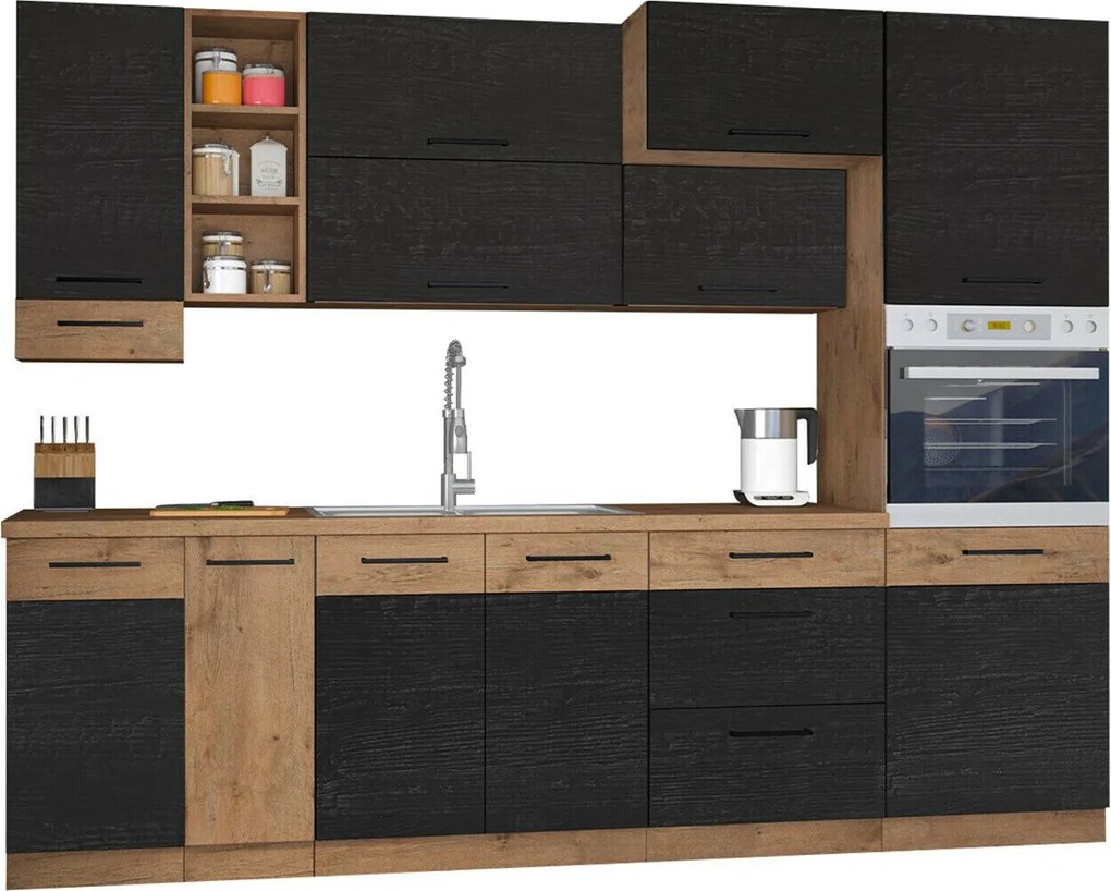 Conjunto de cozinha modular Wood Dark 129