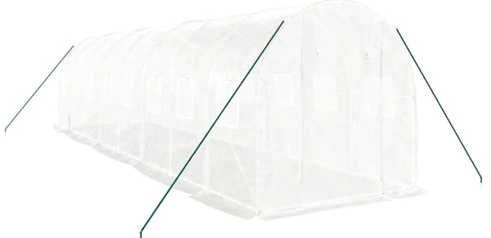 Estufa com estrutura de aço 16 m² 8x2x2 m branco