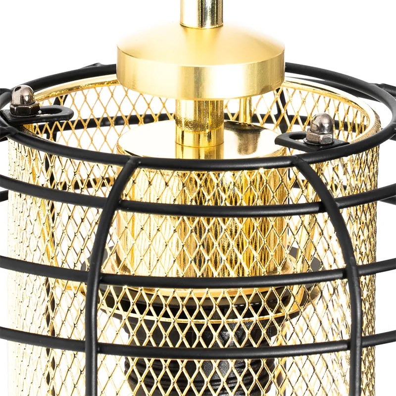 Candeeiro de parede design preto com dourado - Gaze Down Design