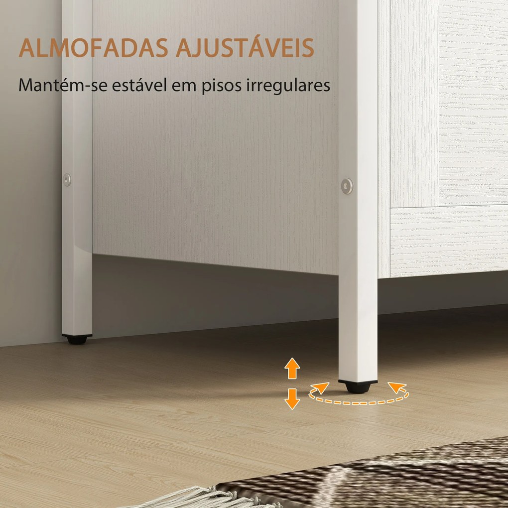 Baú de Armazenamento 95L Baú de Arrumação com Tampa Banco de Armazenamento com Dobradiça de Segurança 80x40x50 cm Branco