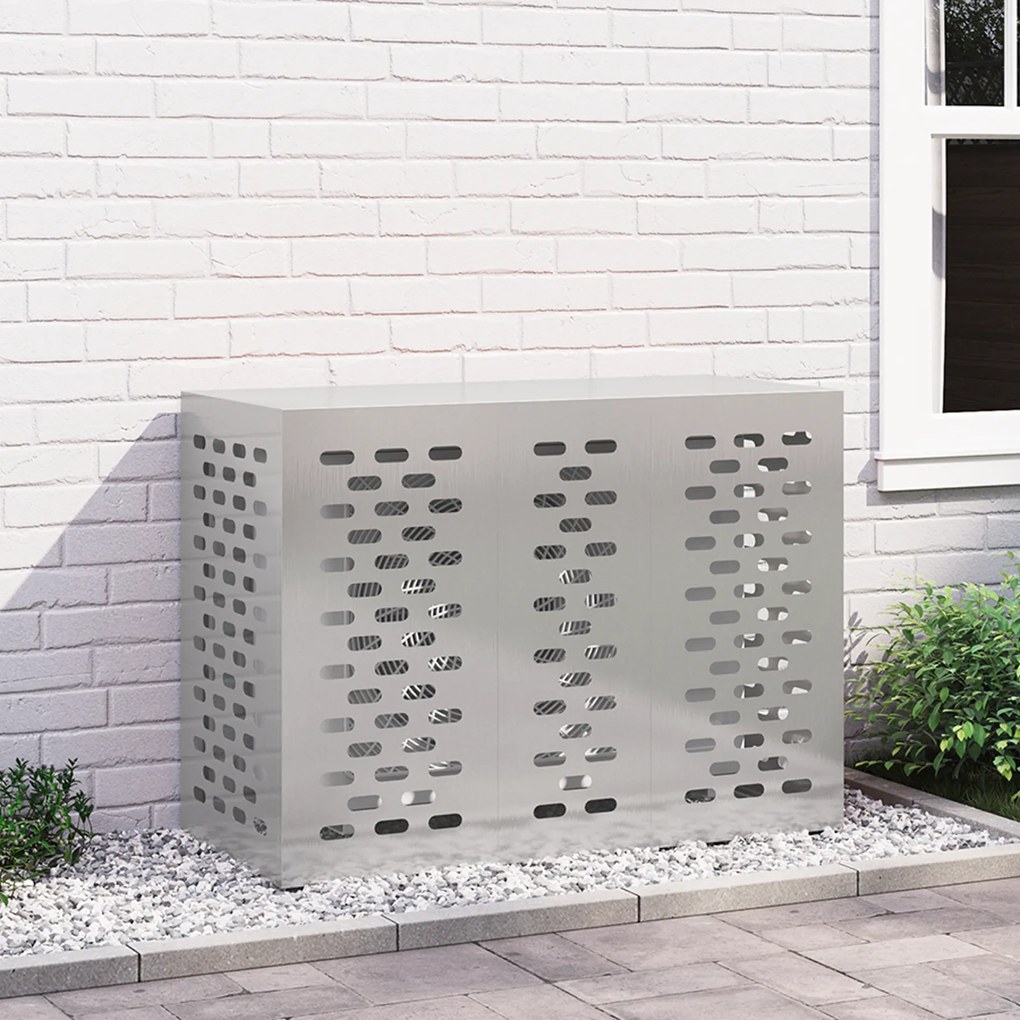 vidaXL Capa para Ar Condicionado 110x50x80 cm Aço Inoxidável