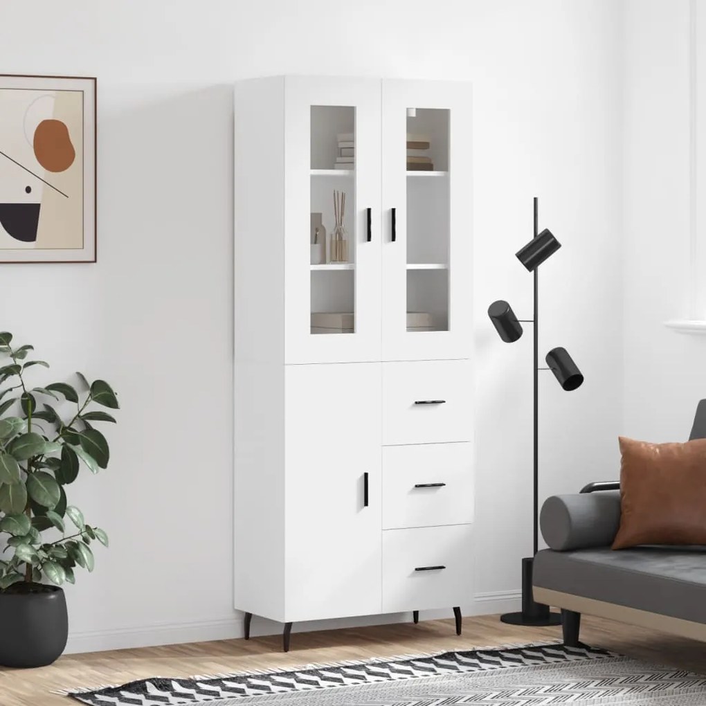 vidaXL Armário alto 69,5x34x180 cm derivados de madeira branco