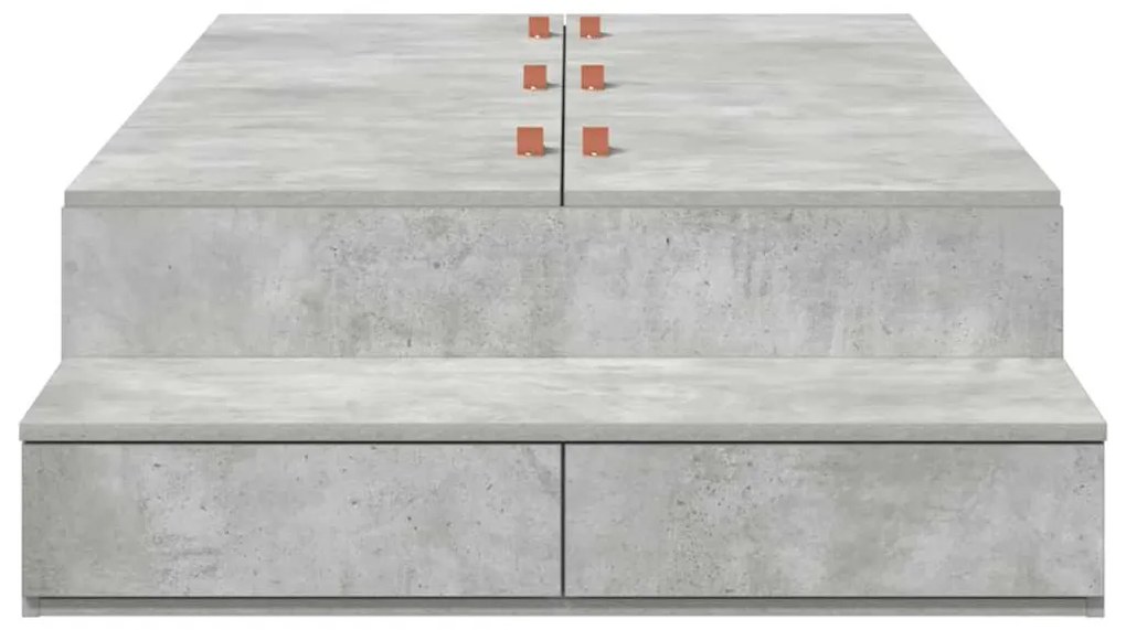 Cama de Armazenamento Cinza Concreto 90x200 cm