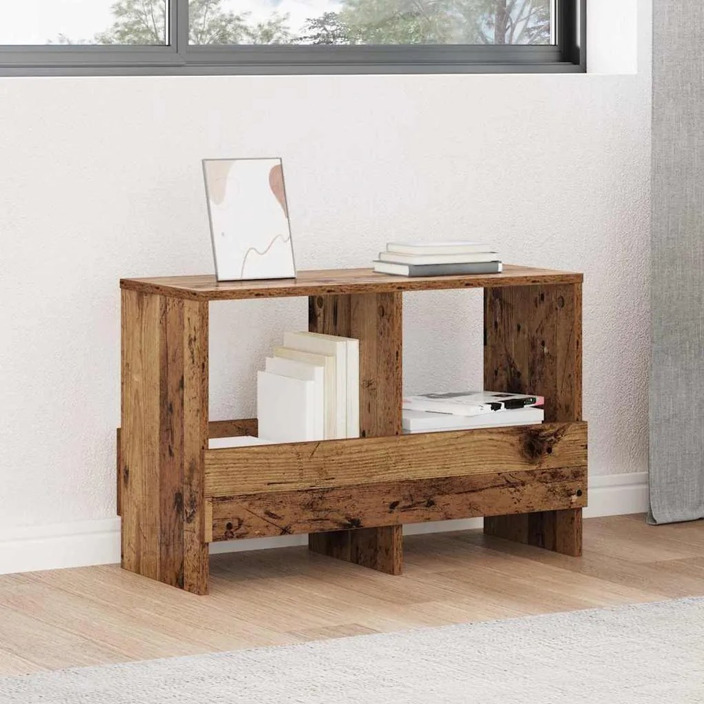 vidaXL Estante de Revistas Madeira antiga 68,5 x 30 x 45 cm