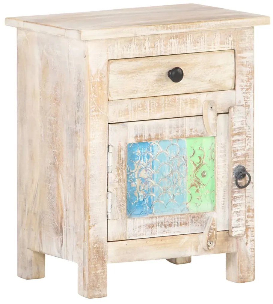 Mesa de cabeceira 40x30x50 cm madeira de acácia áspera