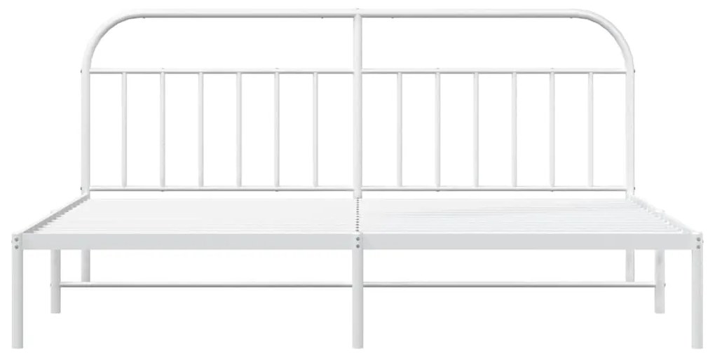 Estrutura de cama com cabeceira 193x203 cm metal branco