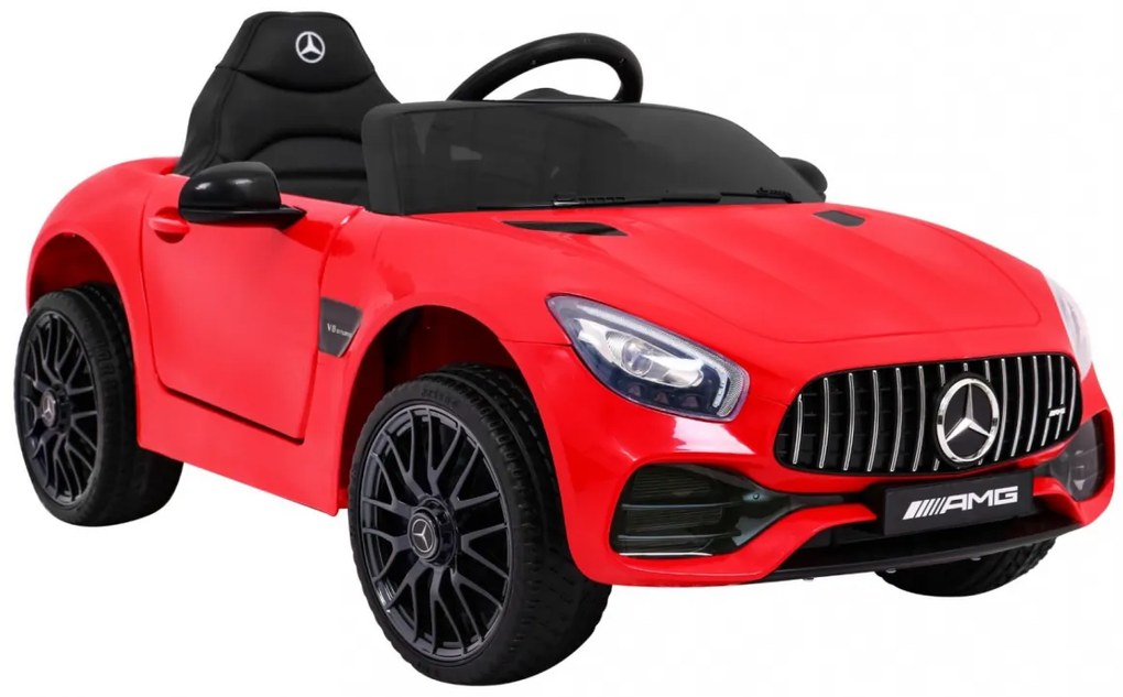 Carro elétrico para Crianças 12V Mercedes Benz GT, Rodas Espuma EVA, Assento couro ecológico Vermelho