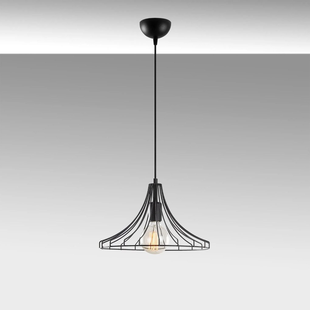 Candeeiro Mezopotamya – Preto – 37 cm de diâmetro, 126 cm de altura