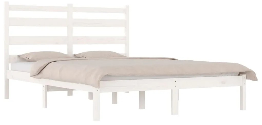 Estrutura de cama 120x200 cm pinho maciço branco