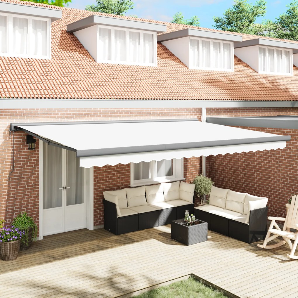 Toldo Retrátil Automático Branco 500x300 cm