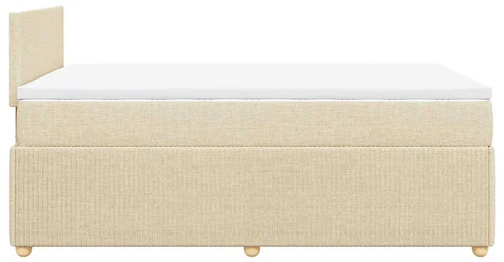 Cama boxspring com colchão 120x190 cm tecido cor creme