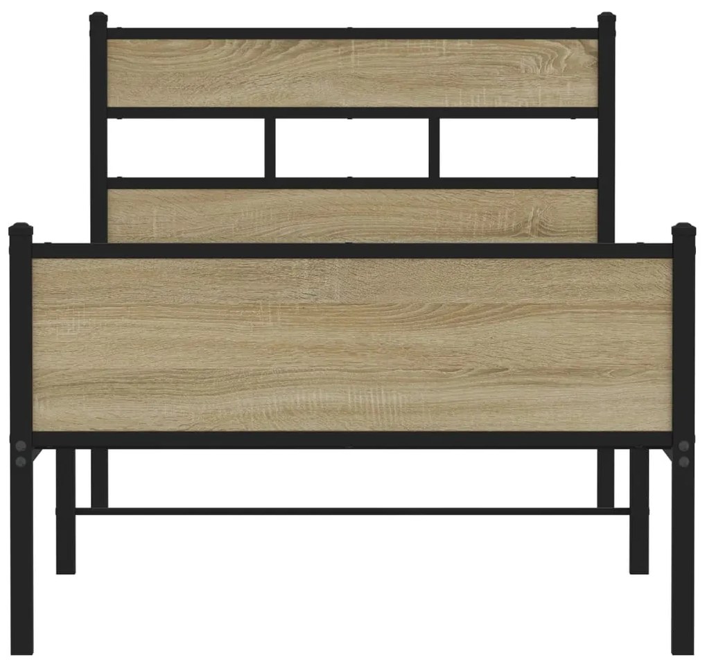 Estrutura cama s/ colchão derivados de madeira carvalho fumado