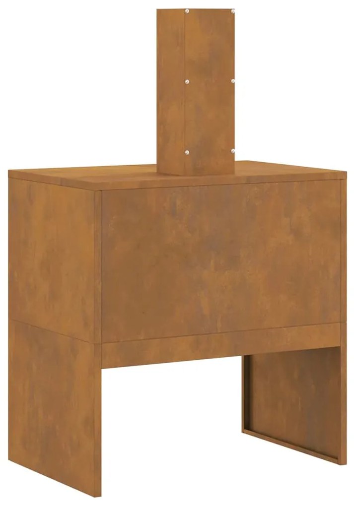 Fogueira com Chaminé 60x40x96 cm Aço Envelhecido