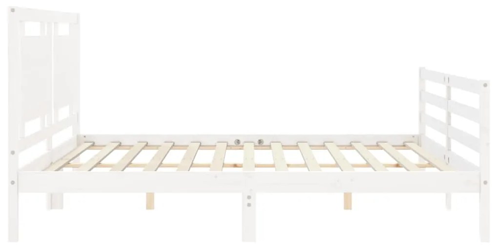 Estrutura cama Super King Size c/ cabeceira madeira branco