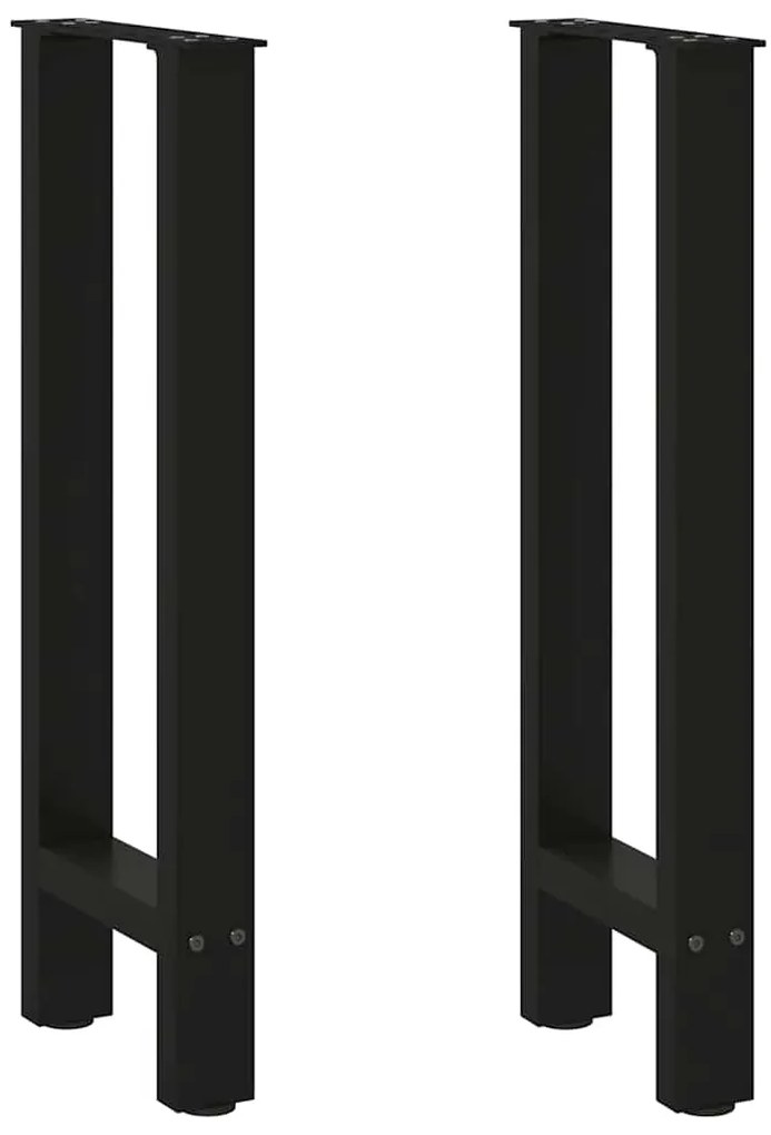 Pés de mesa de console pretos 2 peças 28x(72-73) cm aço