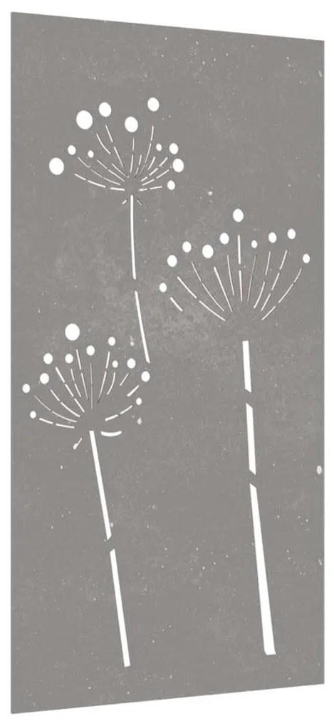 Decoração p/ muro de jardim 105x55 cm aço corten design flores