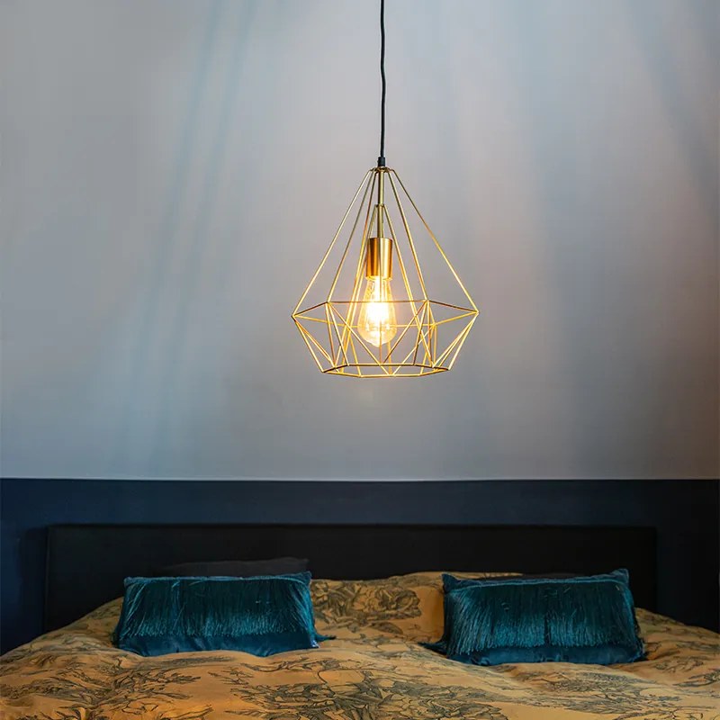 Candeeiro suspenso industrial fio dourado - Carcass