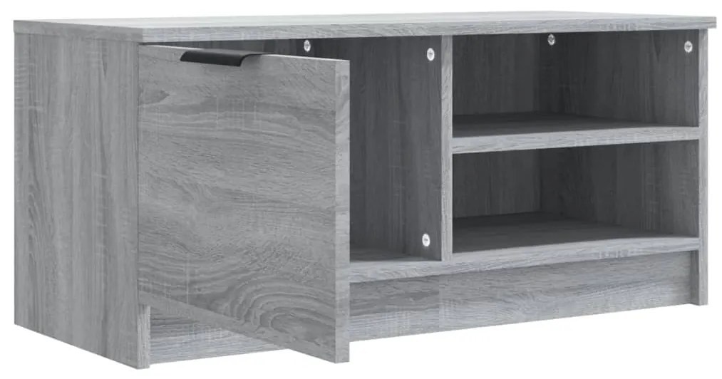 Móvel p/ TV 80x35x36,5cm madeira processada cor sonoma cinzento