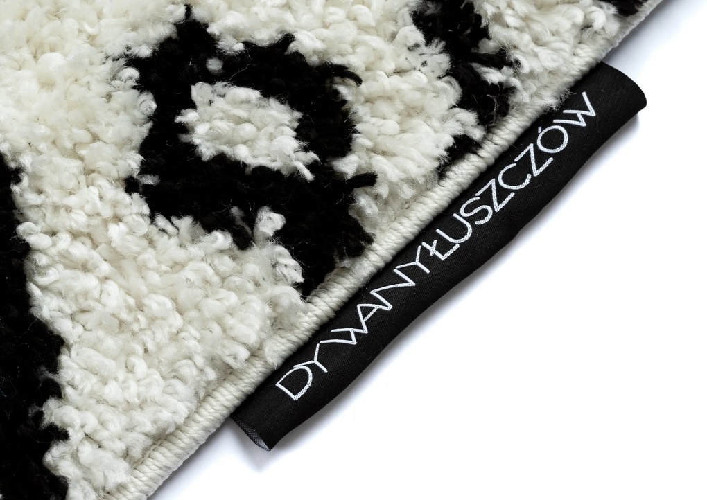 Tapete PROMO BERBER SAFI N9040 branco/preto Franjas berbere marroquino shaggy