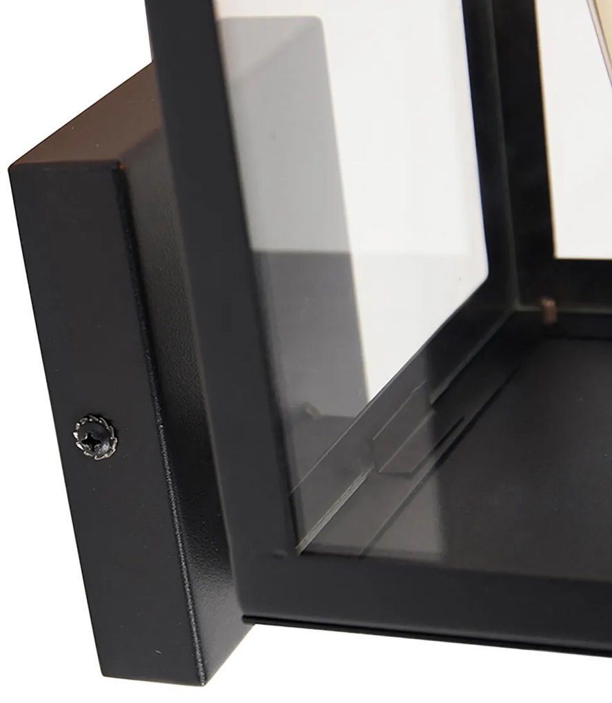 LED Candeeiro de parede exterior inteligente preto com vidro 30 cm com Wi-Fi ST64 - Rotterdam Moderno