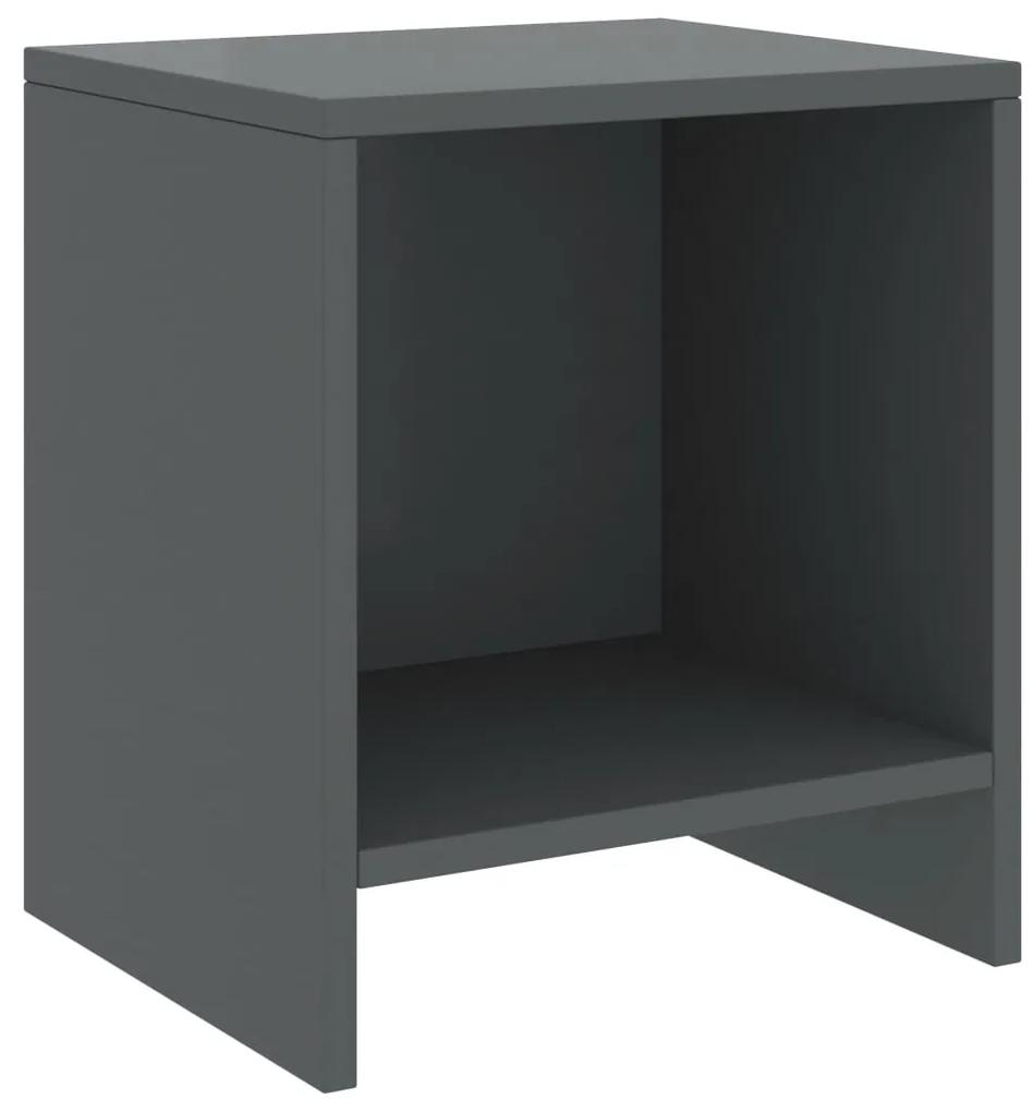 Mesa de cabeceira 35x30x40 cm pinho maciço cinzento-escuro