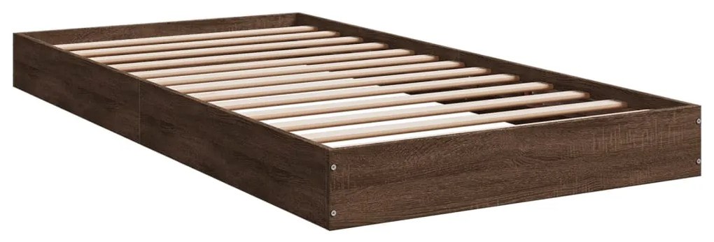 Estrutura cama s/ colchão derivados madeira carvalho castanho