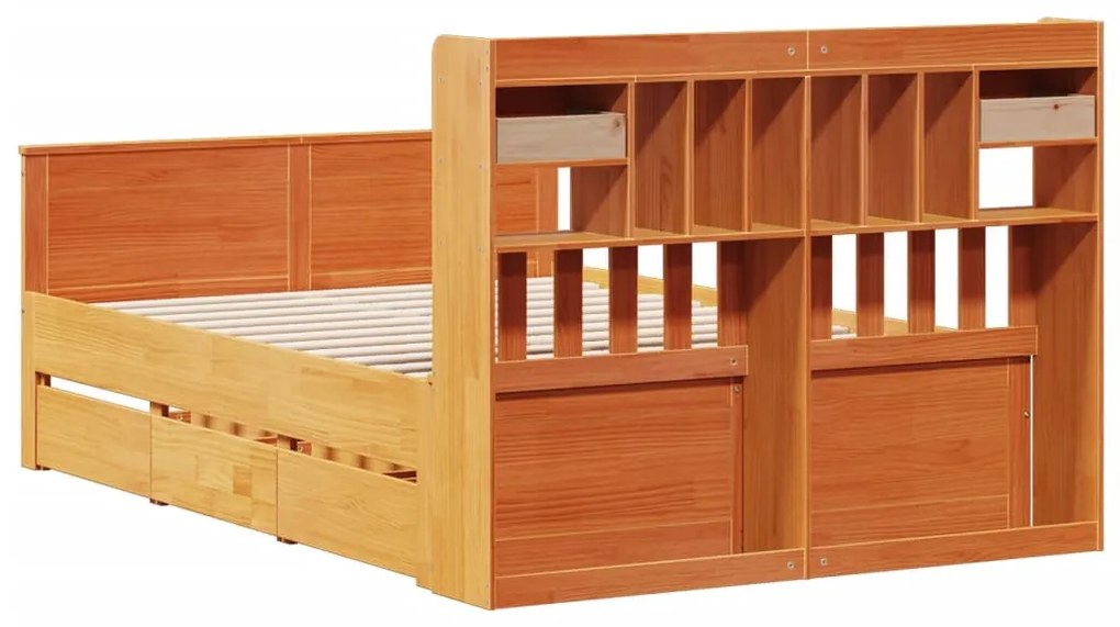 Cama com estante sem colchão 160x200 cm pinho maciço