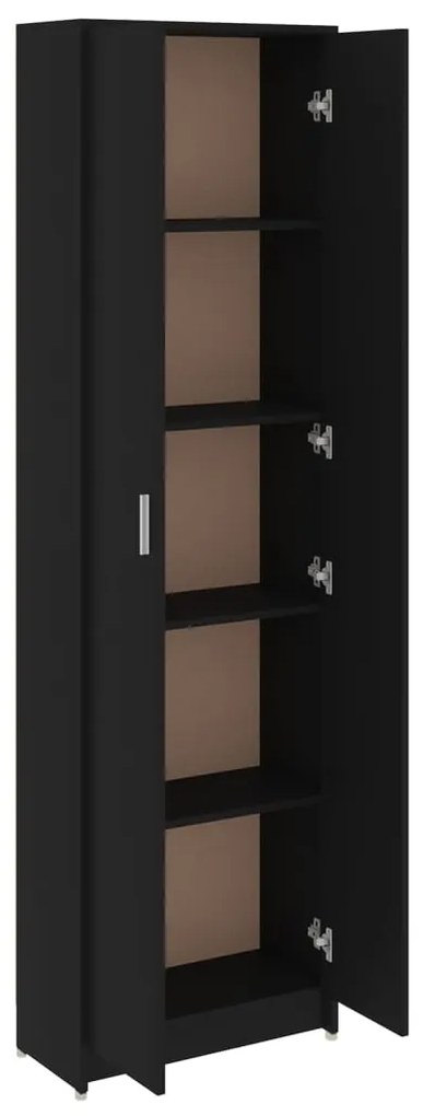 Roupeiro de corredor 55x25x189 cm derivados de madeira preto