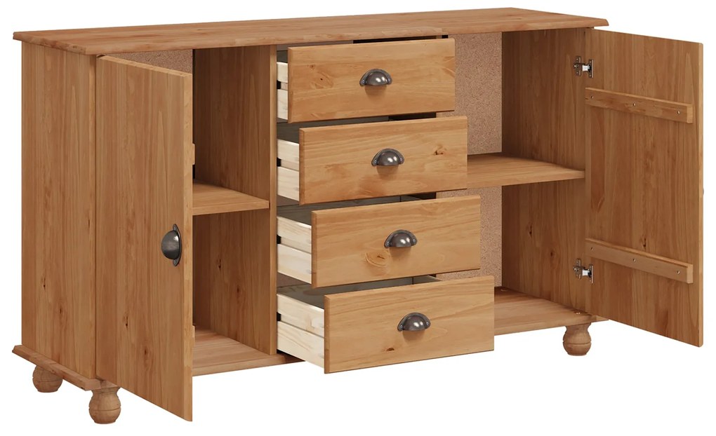 Sideboard 'ASKIM'133,5x40x79 cm Madeira de Pinheiro Sólido