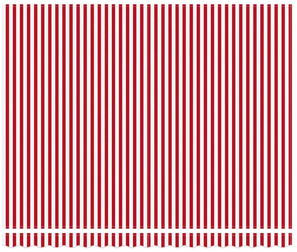 Toldo Retrátil Manual Listrado Vermelho e Branco 400x300 cm
