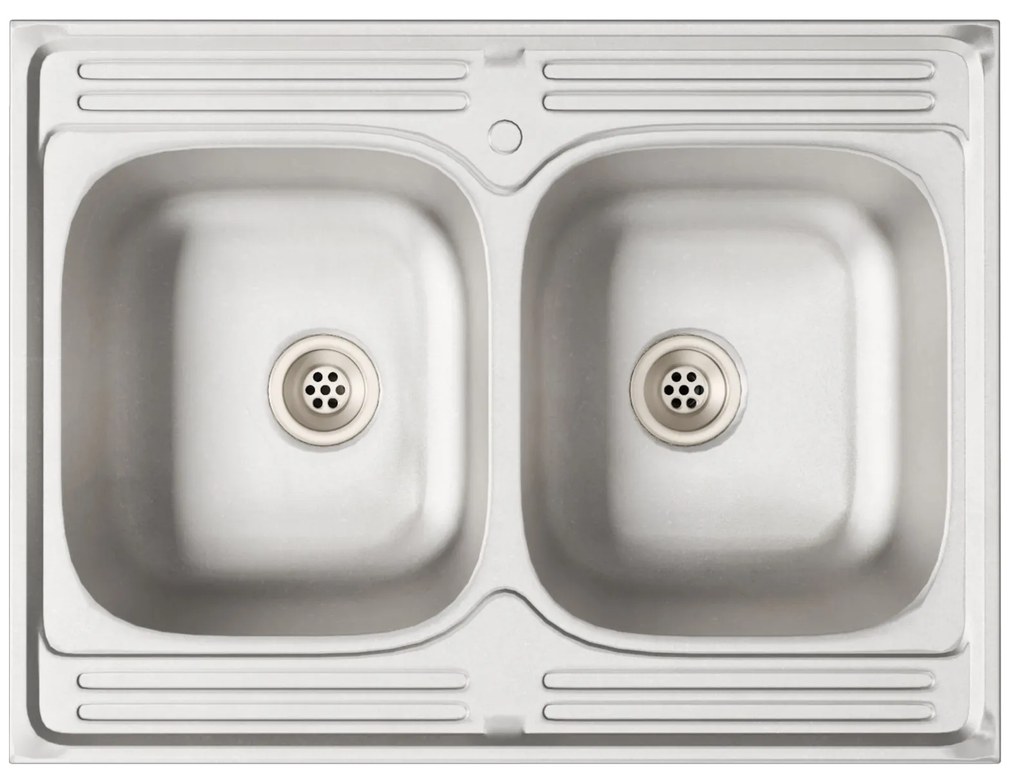 Armário de Cozinha vidaXL "Kalmar" com Duplos Lavabos Cinza Sonoma em