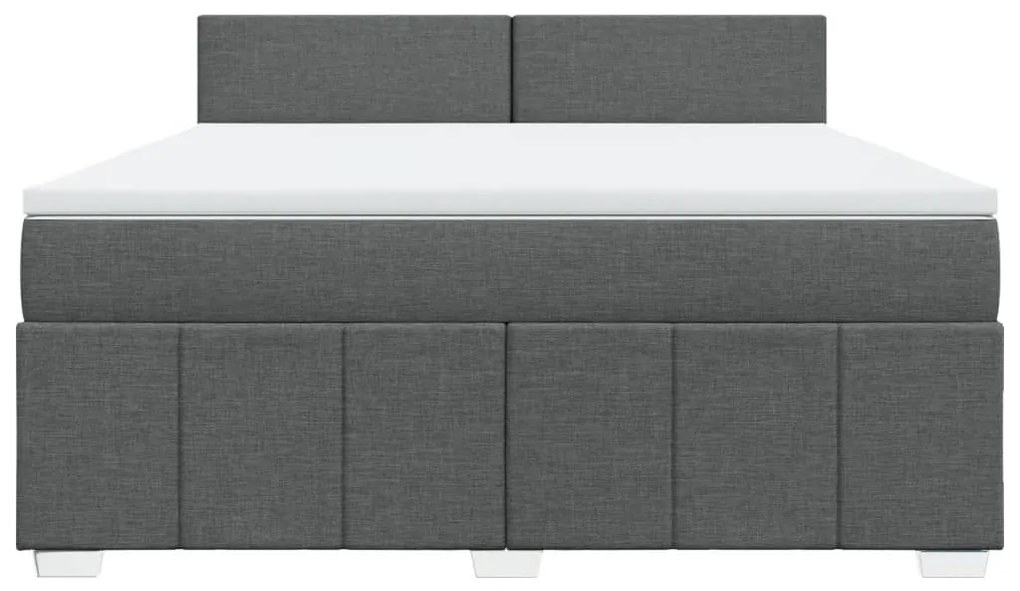 Cama com molas/colchão 180x200 cm tecido cinzento-escuro