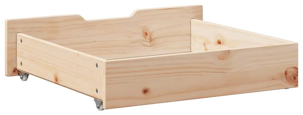 Gavetas para cama com rodas 2 pcs 65x55x17 cm pinho maciço