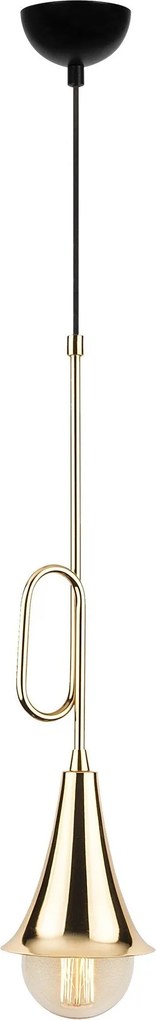 Candeeiro de Teto Sarmal – Dourado/Preto – Diâmetro 13 cm, Altura 154