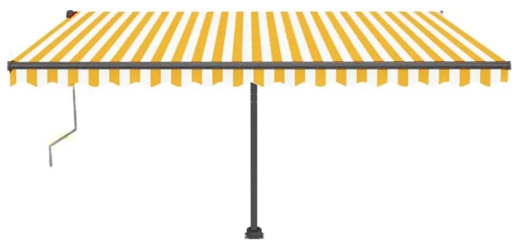 Toldo automático LED e sensor de vento 400x350cm amarelo/branco
