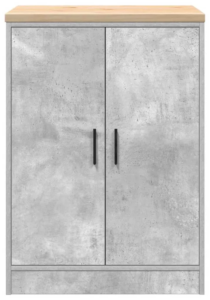 Armário de arrumação de garagem Betão Cinzento 60x51x85 cm