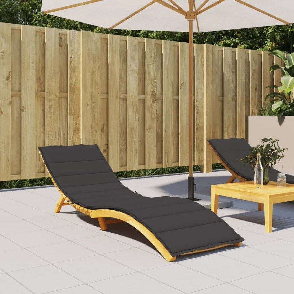vidaXL Almofadão p/ espreguiçadeira 200x50x3 cm tecido oxford preto