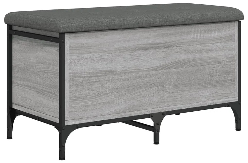 Banco de arrumação 82x42x45cm derivados madeira cinzento sonoma