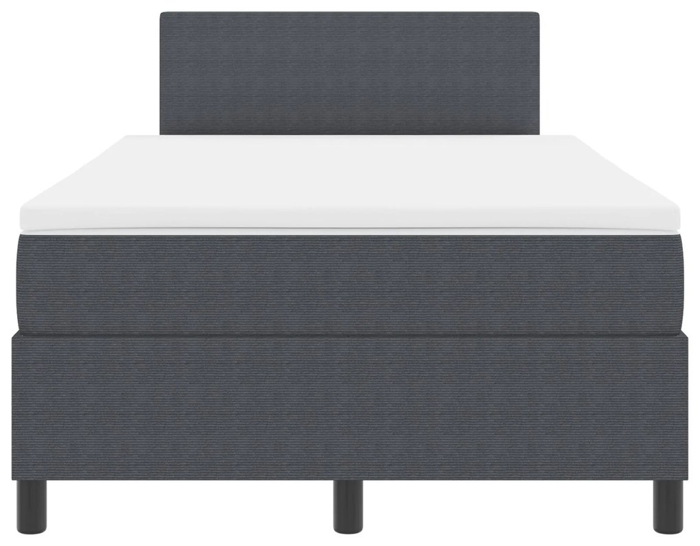 Cama Box Spring com Colchão Cinza Escuro 120x200 cm Tecido de Corduroy