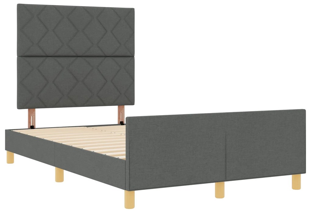 Estrutura de Cama de Tecido Cinza Escuro vidaXL 120x190 cm