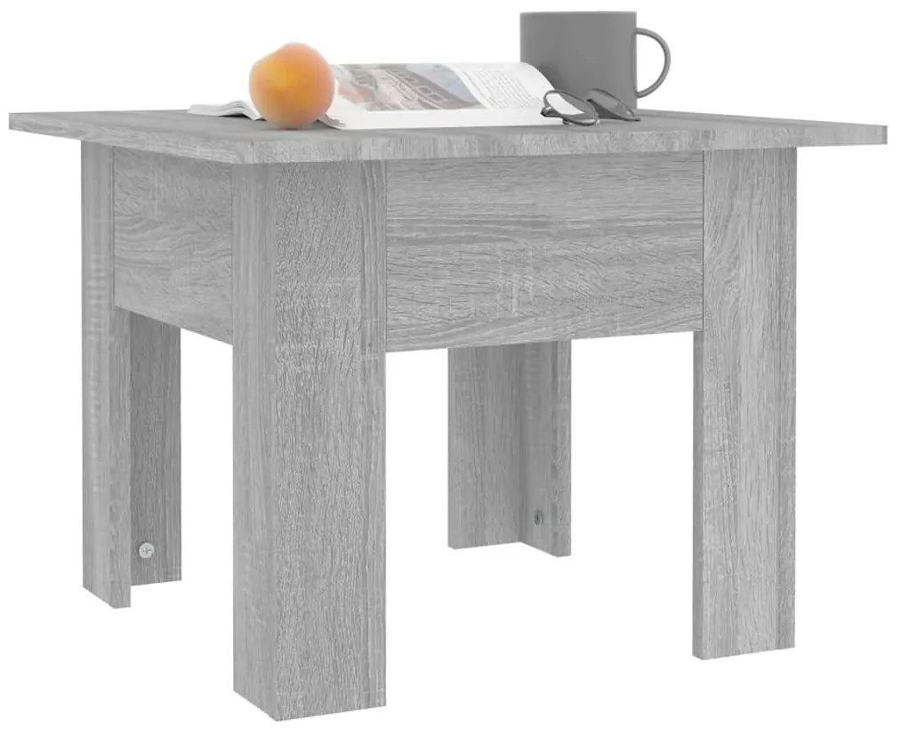 Mesa de centro 55x55x42 cm aglomerado cor sonoma cinzento