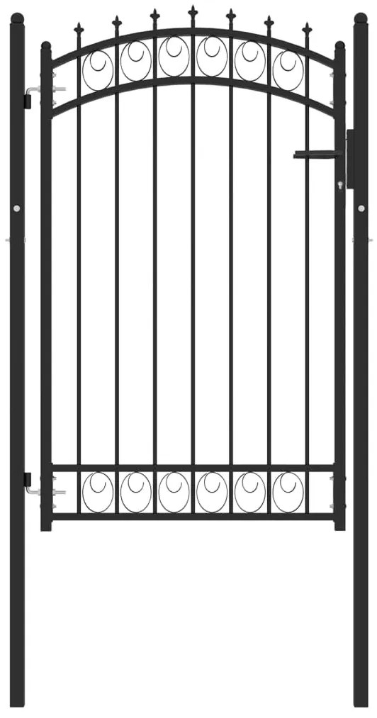 vidaXL Portão para cerca com espetos 100x150 cm aço preto