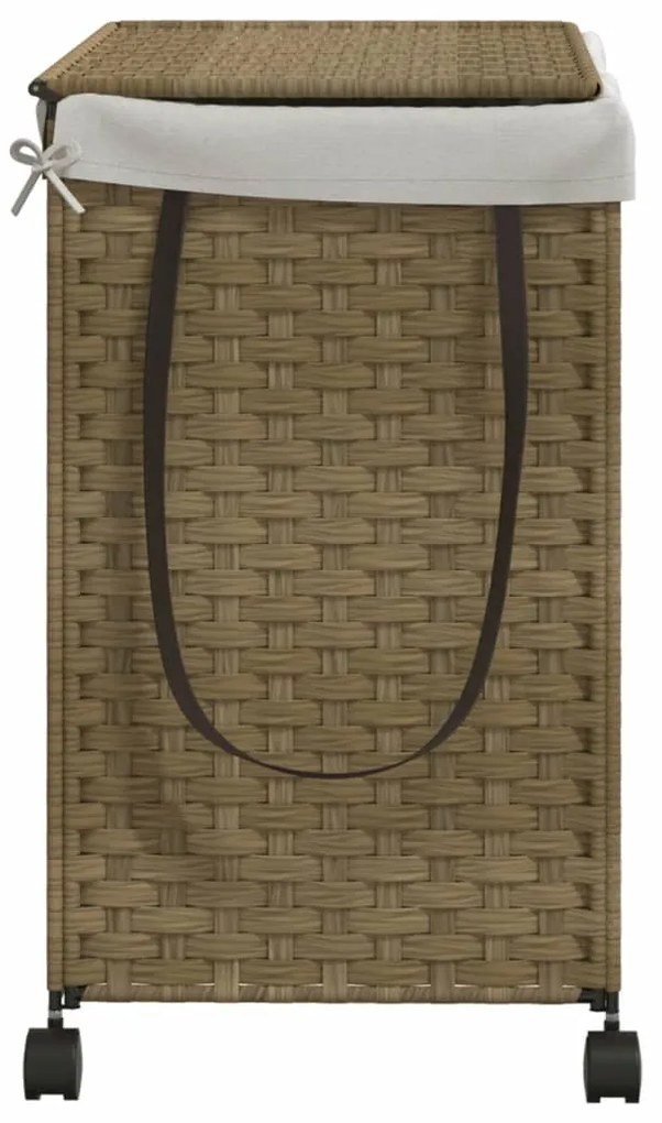 Cesto para roupa suja com rodas 60x35x60,5 cm vime