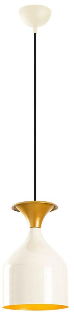 Candeeiro de Teto Sivani – Branco e Dourado – Diâmetro 17 cm, Altura 1
