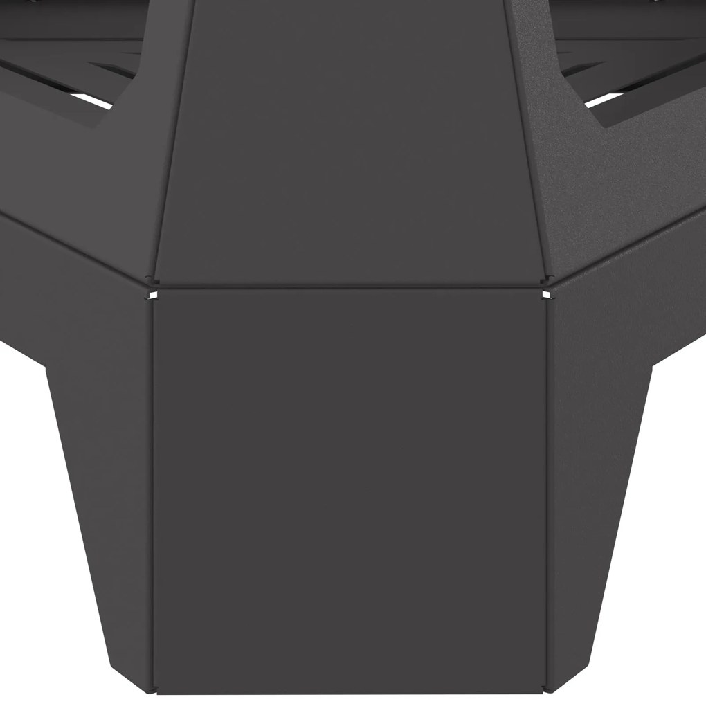 Fire Pit com Chaminé Preto 50x43x52 cm Aço