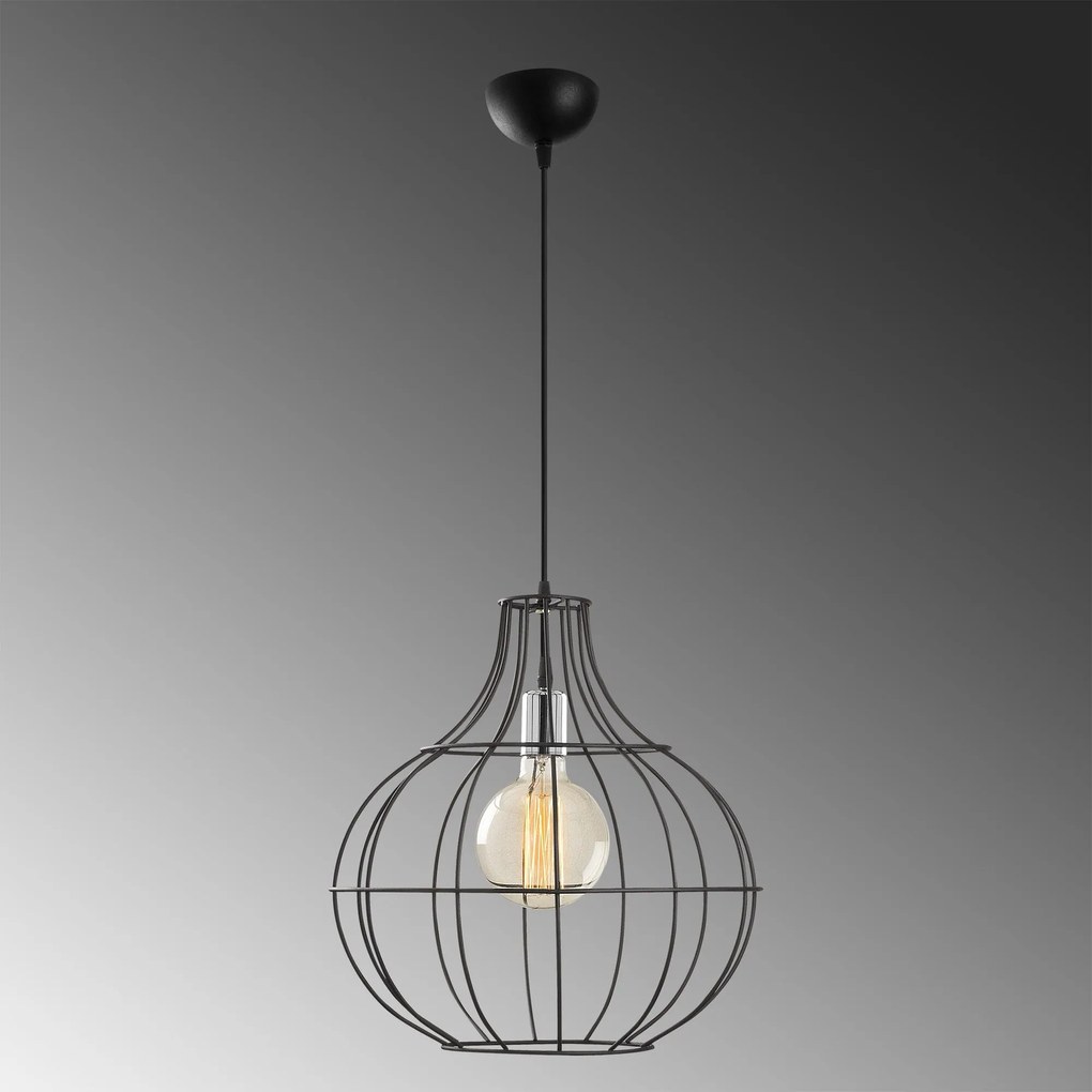 Chandelier Tel – Preto – 40 cm de diâmetro, 141 cm de altura