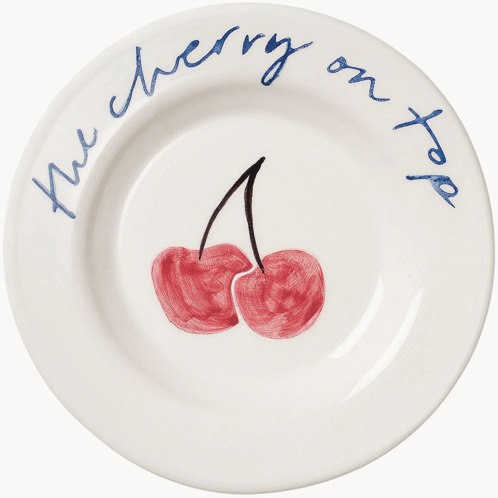 Prato de sobremesa pintado à mão Cherry