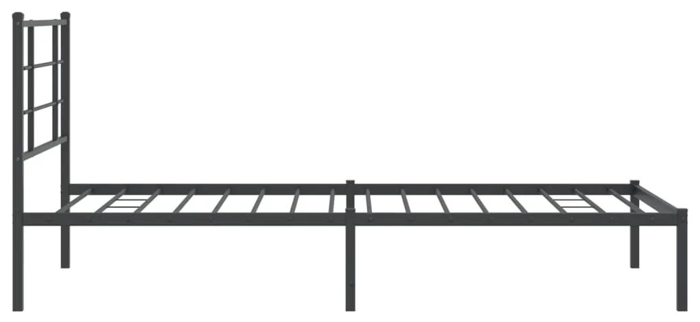 Estrutura de cama com cabeceira 100x200 cm metal preto