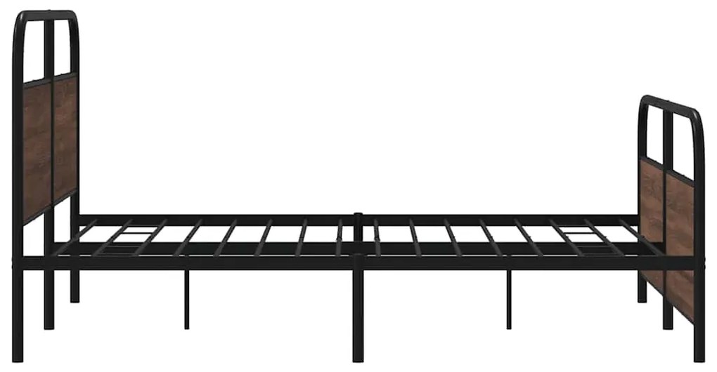 Estrutura cama sem colchão 150x200cm metal carvalho castanho