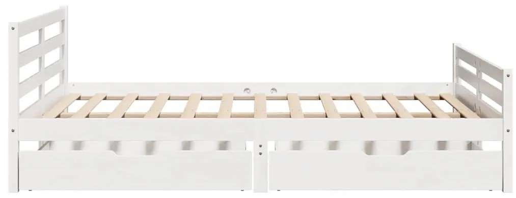 Cama sem colchão 160x200 cm madeira de pinho maciça branco